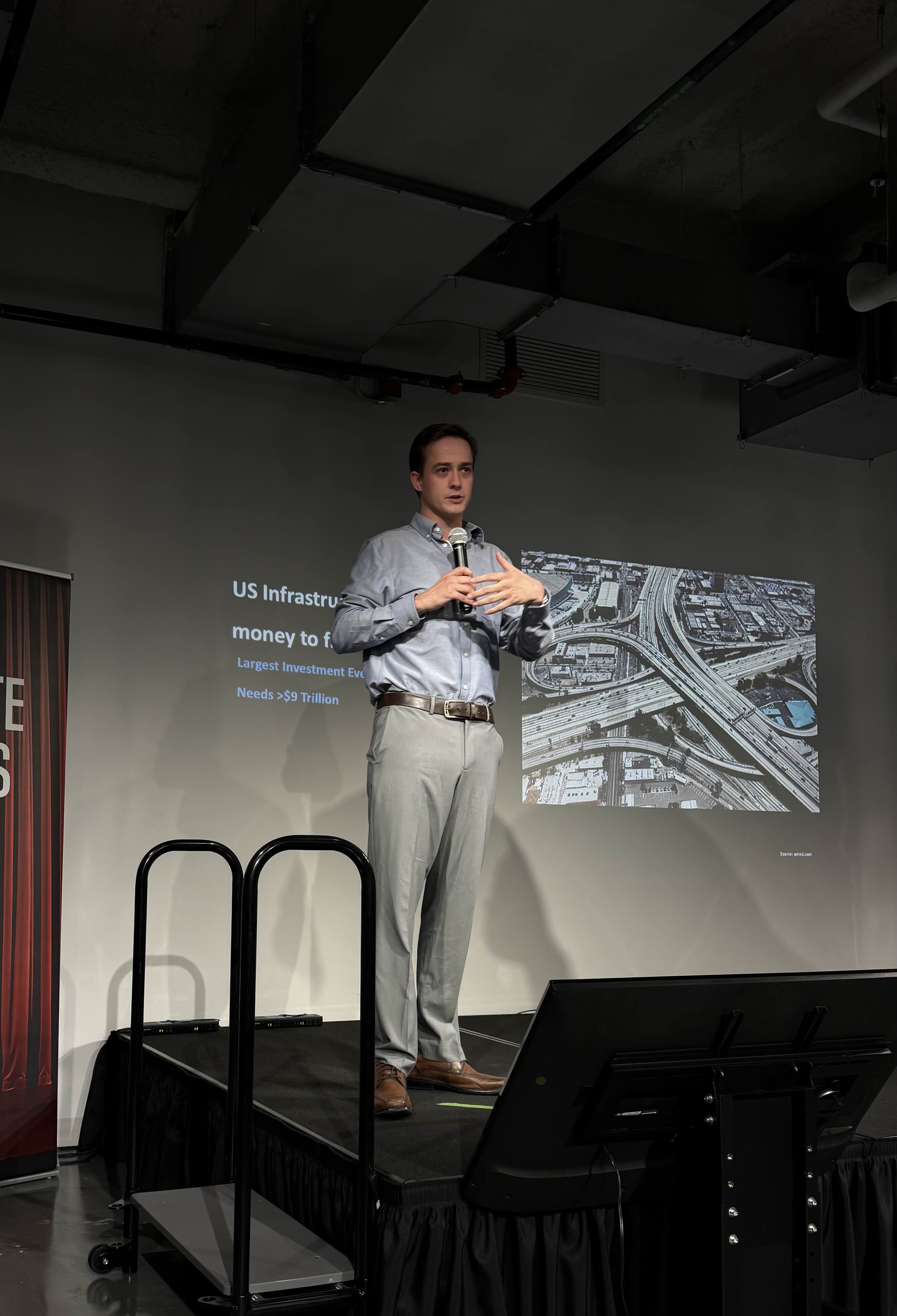 James Morrison giving a talk on drones